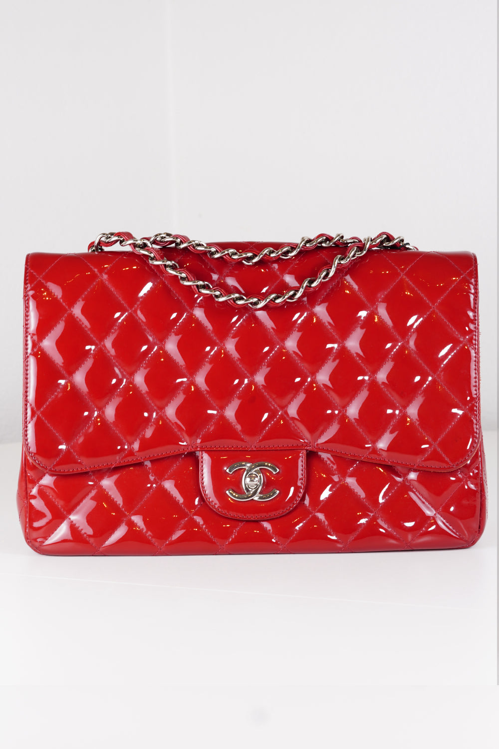 Chanel Jumbo Red Patent